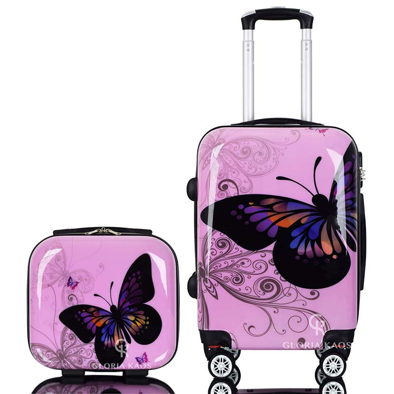 set farfalla rosa con vanity case